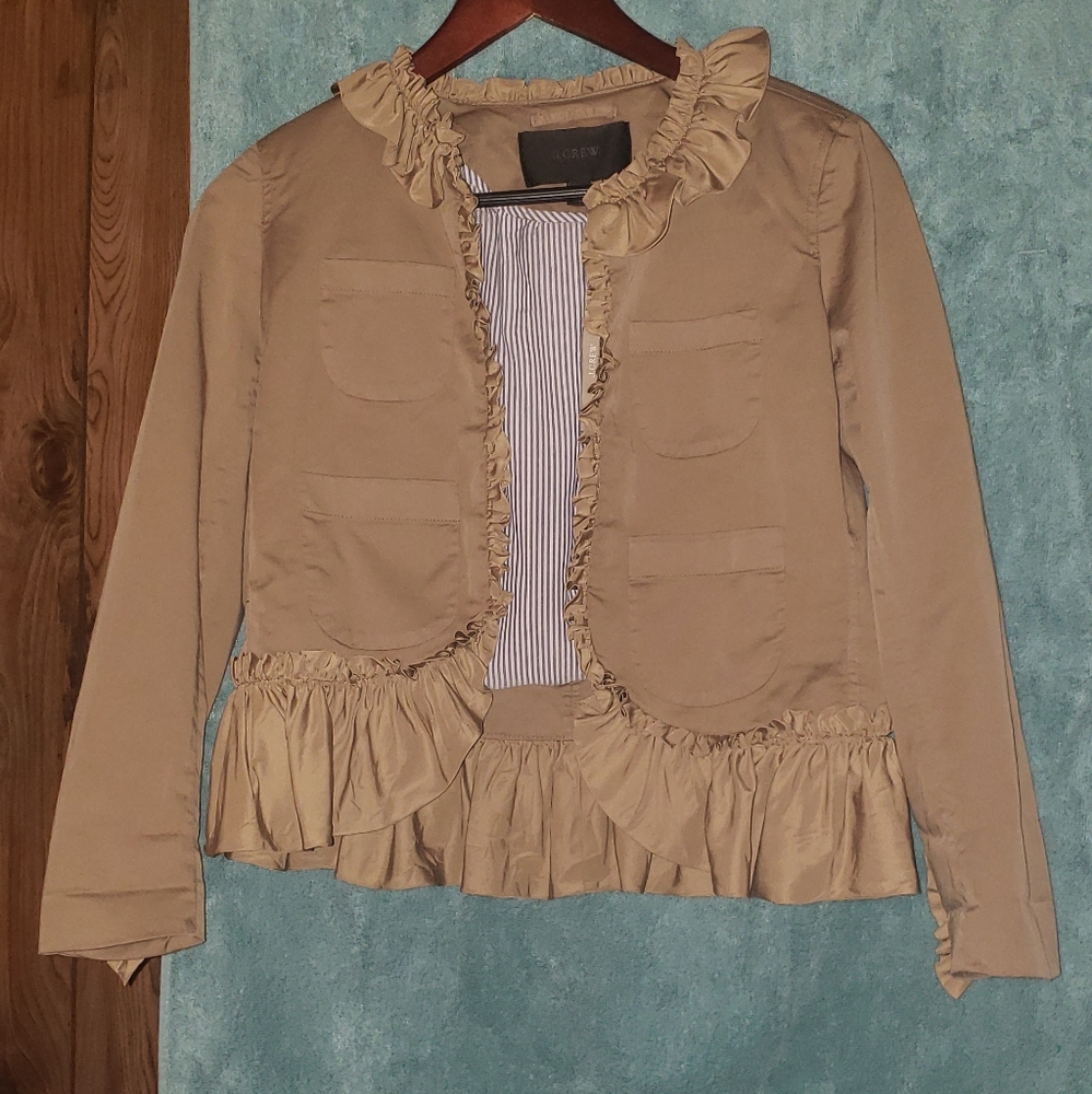 J. Crew Ruffled Chino Jacket